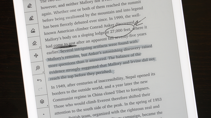 You can annotate PDFs and epub files using the stylus, which could be a fantastic feature for students who’ve switched to digital textbooks.
